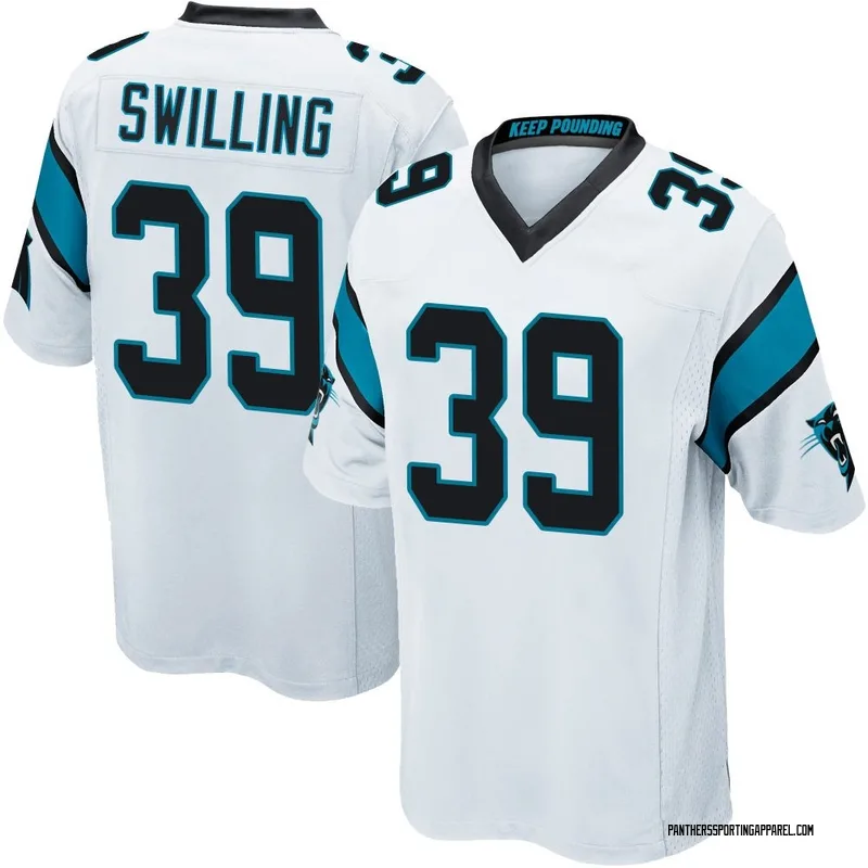 Youth Nike Carolina Panthers Tre Swilling White Jersey - Game
