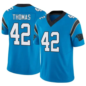 Youth Nike Carolina Panthers Trevian Thomas Blue Vapor F.U.S.E. Jersey - Limited