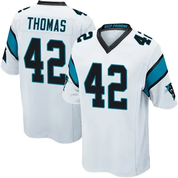 Youth Nike Carolina Panthers Trevian Thomas White Jersey - Game