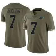 Youth Nike Carolina Panthers Tre'von Moehrig Olive 2022 Salute To Service Jersey - Limited