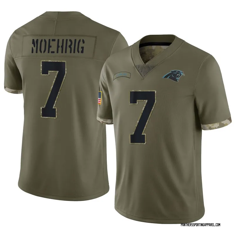 Youth Nike Carolina Panthers Tre'von Moehrig Olive 2022 Salute To Service Jersey - Limited