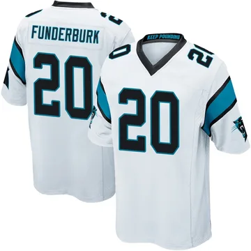Youth Nike Carolina Panthers Tyrek Funderburk White Jersey - Game
