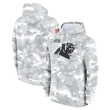 Youth Nike Carolina Panthers White/Gray 2024 Salute To Service Pullover Hoodie