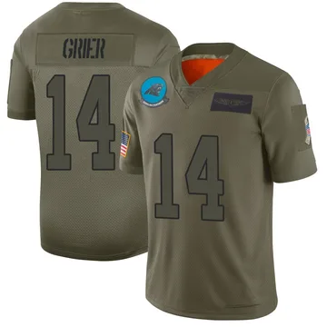 Youth Nike Carolina Panthers Will Grier Camo 2019 Salute to Service Jersey - Limited